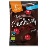 Canneberges séchées et sucrées au chocolat noir sans gluten BIO 50 g - LANDGARTEN